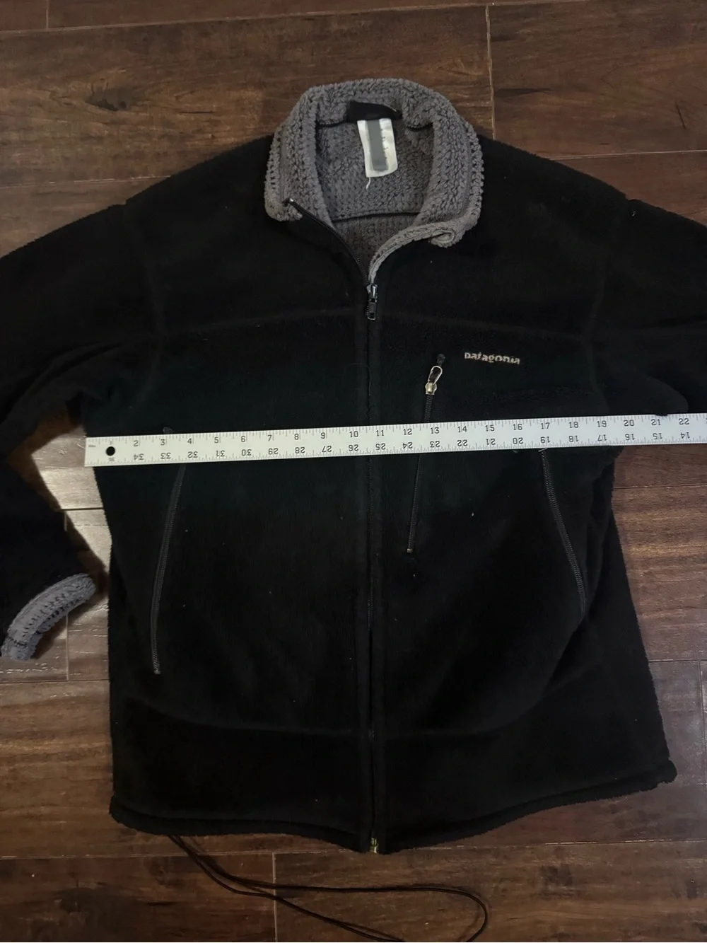 Patagonia Vintage Men’s Black Full Zip Fleece Jacket Stand-Up Collar Medium